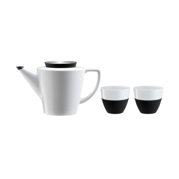 "Infusion" arbatos rinkinys su dviem puodeliais, juodos spalvos