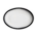 Baltos ir juodos spalvos keraminė ovali lėkštė Maxwell & Williams Caviar, 35 x 25 cm
