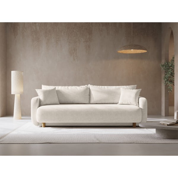 Kreminės spalvos sulankstoma/su sandėliavimo vieta sofa 231 cm Elen – Micadoni -image-1