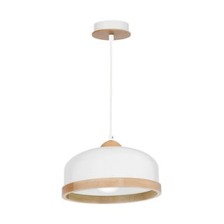Baltas pakabinamas šviestuvas su medinėmis detalėmis Homemania Studio Uno