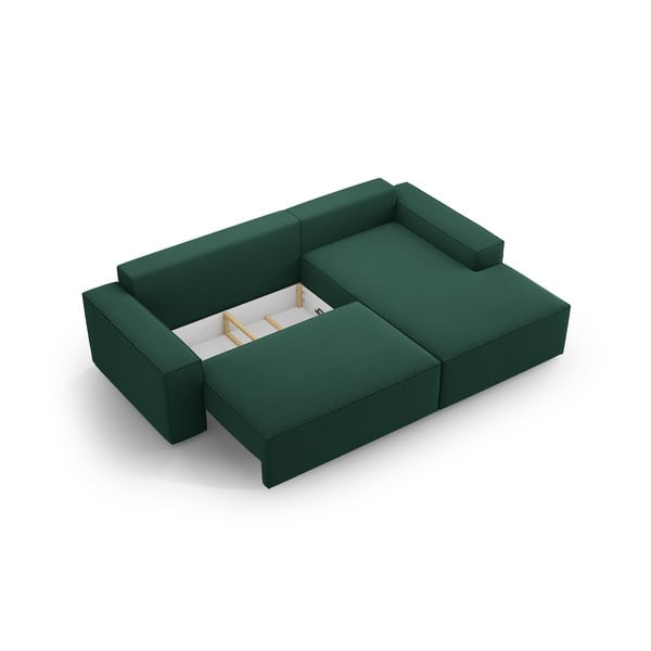 Sulankstoma kampinė sofa žalios spalvos (su dešiniuoju kampu) Jodie – Micadoni Home-image-4