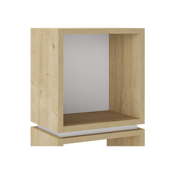 Knygų spinta  baltos spalvos/natūralios spalvos iš ąžuolo 32x66 cm Lofty – Marckeric-image-3