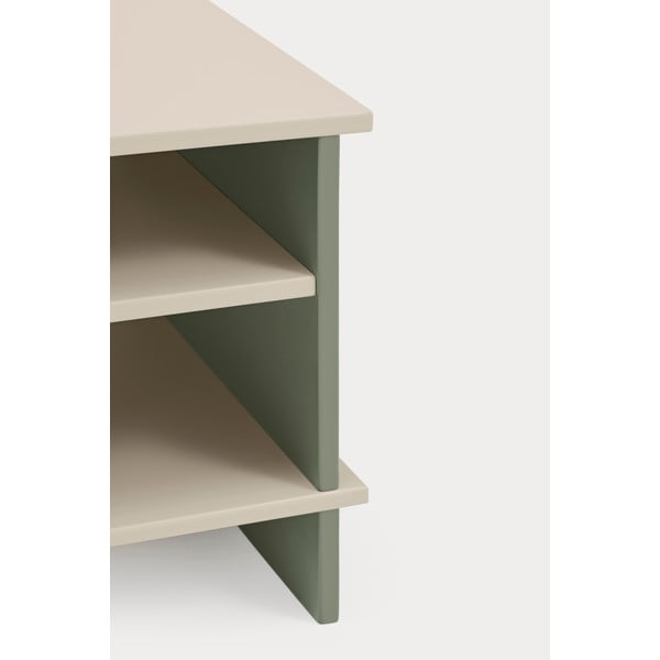 Naktinis staliukas žalios spalvos/kreminės spalvos su lentynomis Inari – Teulat-image-4