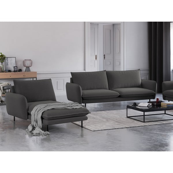 Tamsiai pilkos spalvos poilsio gultas Cosmopolitan Design Vienna, kampas kairėje-image-1
