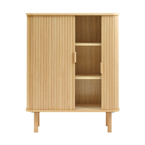 Spintelė natūralios spalvos iš ąžuolo su stumdomomis durimis 113x90 cm Cavo – Unique Furniture-image-3