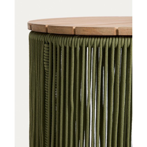 Apvalios formos sodo šoninis staliukas su akacijos stalviršiu ø 40 cm Dandara – Kave Home-image-3