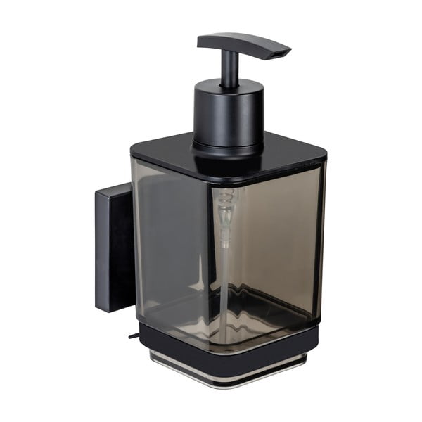 Klijuojamas iš plastiko muilo dozatorius juodos spalvos 340 ml Quadro – Wenko-image-3