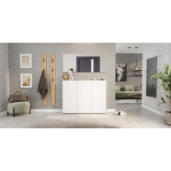 Baltos spalvos spintelė iš ąžuolo 138x105x25 cm Libbiano – Germania-image-4