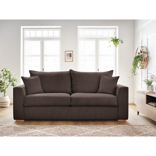 Iš kordinio velveto sulankstoma sofa rudos spalvos 225 cm Augustin – Bobochic Paris-image-1