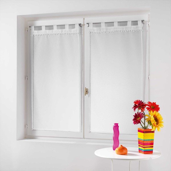 Permatomos užuolaidos baltos spalvos 2 vnt. 60x90 cm Poupette – douceur d'intérieur-image-2