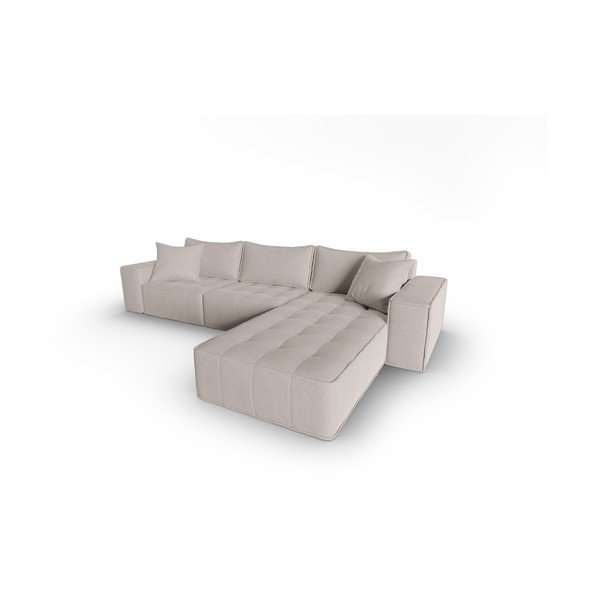 Kampinė sofa šviesiai pilkos spalvos (su dešiniuoju kampu) Mike – Micadoni Home-image-3