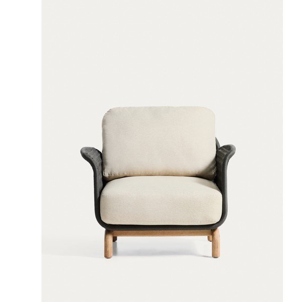 Smėlio spalvos paminkštinto audinio sodo krėslas Alipa – Kave Home-image-4