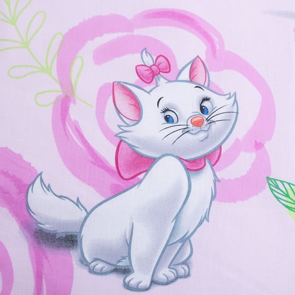 Rožinės spalvos iš medvilnės viengulė vaikiška patalynė 140x200 cm Marie Cat "Pink" – Jerry Fabrics-image-4