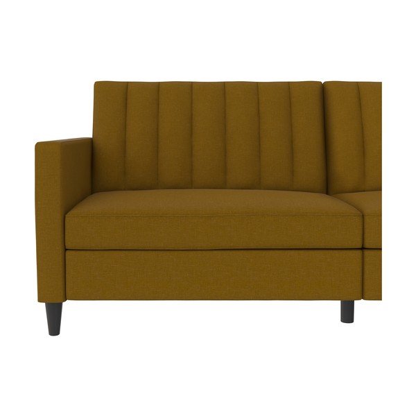 Sulankstoma sofa geltonos spalvos 86 cm Celine – Støraa-image-1