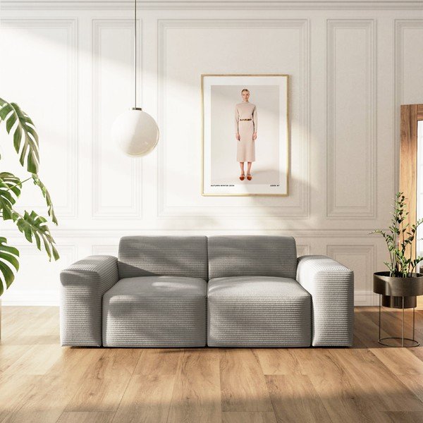 Pilkos spalvos iš kordinio velveto sofa 205 cm Villet – Rodier-image-1