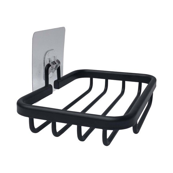 Su montavimu be gręžimo matinės juodos spalvos iš metalo muilinė Filaire Aluminium – douceur d'intérieur-image-1