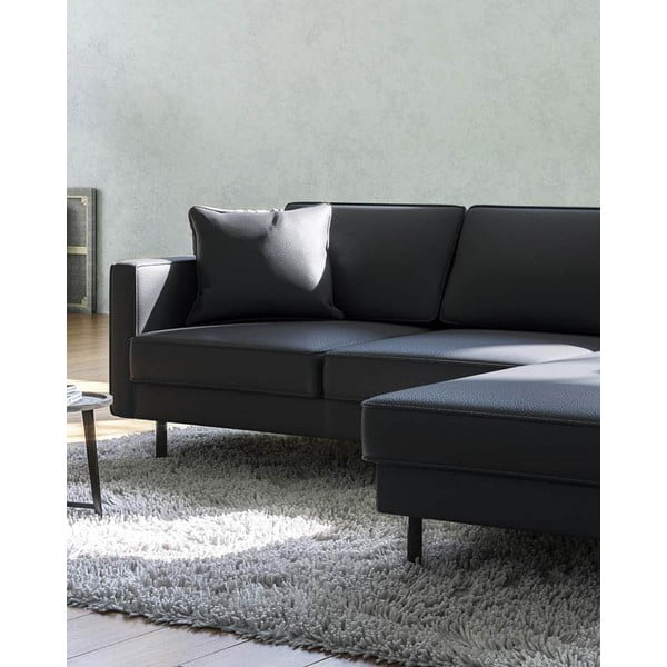 Kampinė sofa tamsiai pilkos spalvos iš odos (su dešiniuoju kampu) Kobo – MESONICA-image-3