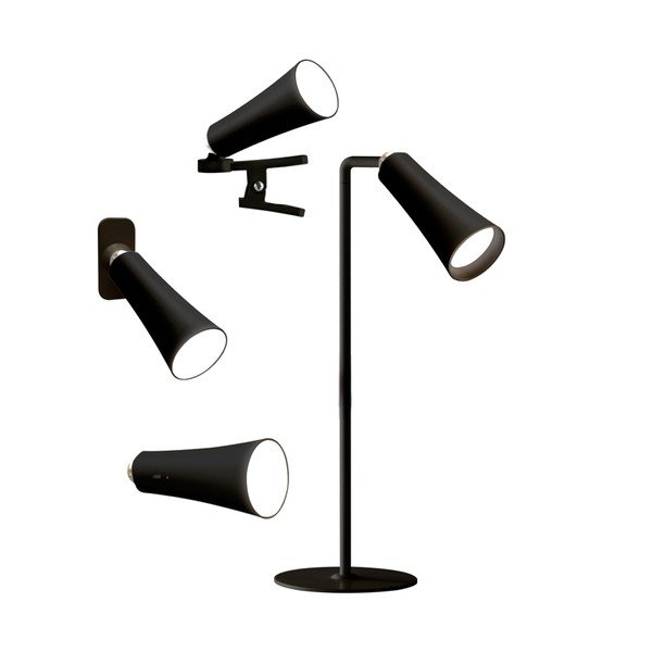 Juodos spalvos stalinis šviestuvas LED (aukštis 47,5 cm) 4in1 – Brandani