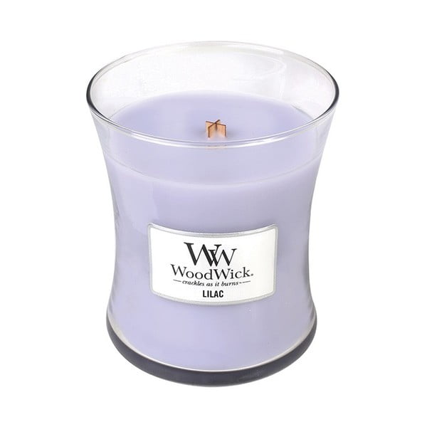 Kvapioji žvakė su lelijų aromatu WoodWick Lilac, 55 valandų degimo laikas