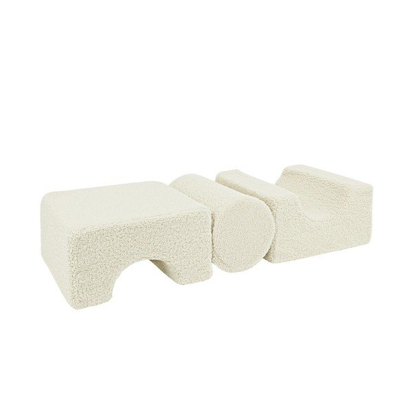 Baltos spalvos iš boucle putų žaidimų aikštelė 3 vnt. aukštis 30 cm 83x45 cm – Meowbaby-image-4
