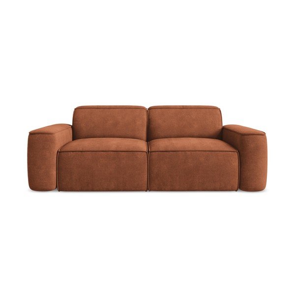 Terakotos spalvos iš šenilinio audinio sofa 204 cm Omao – Makamii