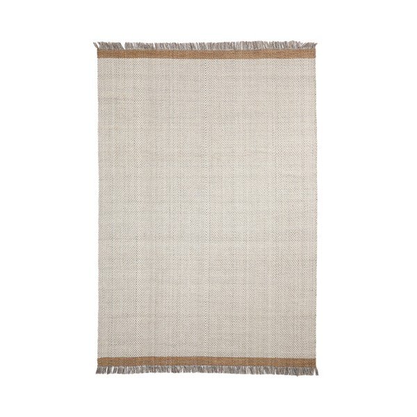 Rankų darbo kreminės spalvos iš vilnos kilimas 200x300 cm Brina – Kave Home