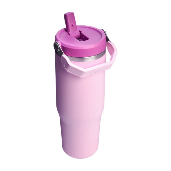 Rožinės spalvos iš nerūdijančio plieno termosas 890 ml IceFlow™ Flip Straw 2.0 Tumbler Cherry Blossom – Stanley-image-2