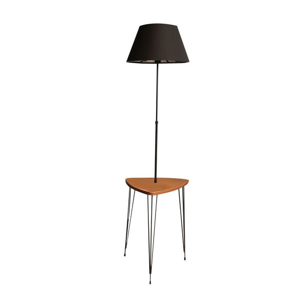 Pastatomas šviestuvas juodos spalvos/natūralios spalvos (aukštis 147 cm) su tekstiliniu gaubtu – Opviq lights