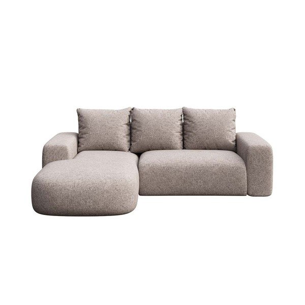Pilkos spalvos kampinė sofa (su kairiuoju kampu/su gultu) Monce – Rodier