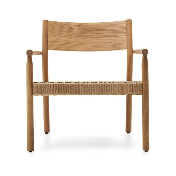 Šviesios natūralios spalvos austas krėslas Yalia – Kave Home-image-2
