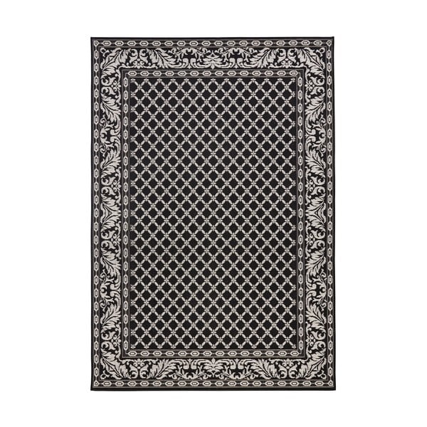 Juodos ir kreminės spalvos lauko kilimas NORTHRUGS Royal, 115 x 165 cm