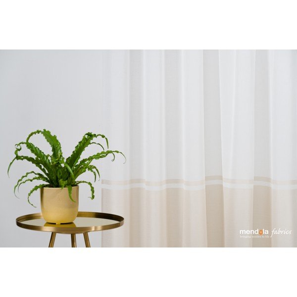 Permatoma užuolaida baltos spalvos/smėlio spalvos 300x260 cm Sanova – Mendola Fabrics-image-3