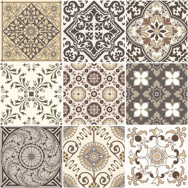 9 sieninių lipdukų rinkinys Ambiance Cement Tiles Ancona, 10 x 10 cm-image-1