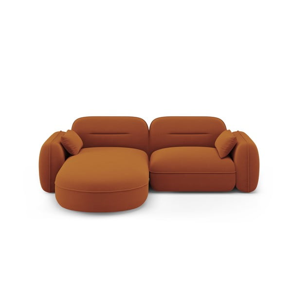Iš velveto kampinė sofa oranžinės spalvos (su kairiuoju kampu) Audrey – Interieurs 86