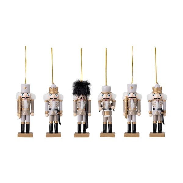 Iš medienos eglutės papuošimai 6 vnt. 13 cm Nikita – Bloomingville