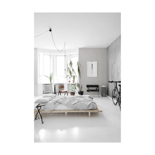 Pušies medienos dvigulė lova su čiužiniu Karup Design Japan Comfort Mat Black/Natural, 140 x 200 cm-image-4