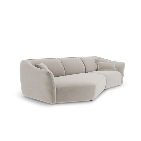 Iš velveto kampinė sofa smėlio spalvos Tokyo – Cosmopolitan Design-image-3