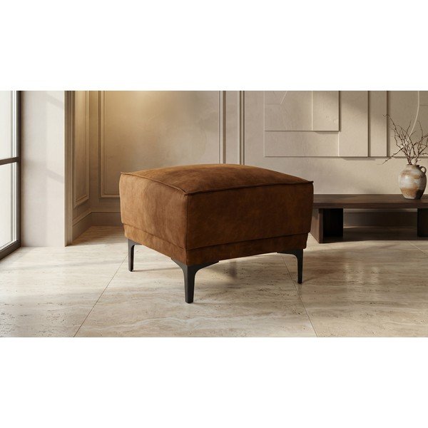 Iš dirbtinės odos pufas konjako rudos spalvos Copenhagen – Scandic-image-1