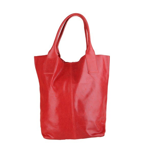Raudona odinė rankinė Chicca Borse Tote Moe-image-2