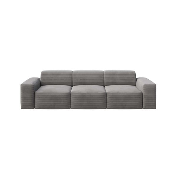 Sofa pilkos spalvos iš kordinio velveto 285 cm Fluvio – MESONICA