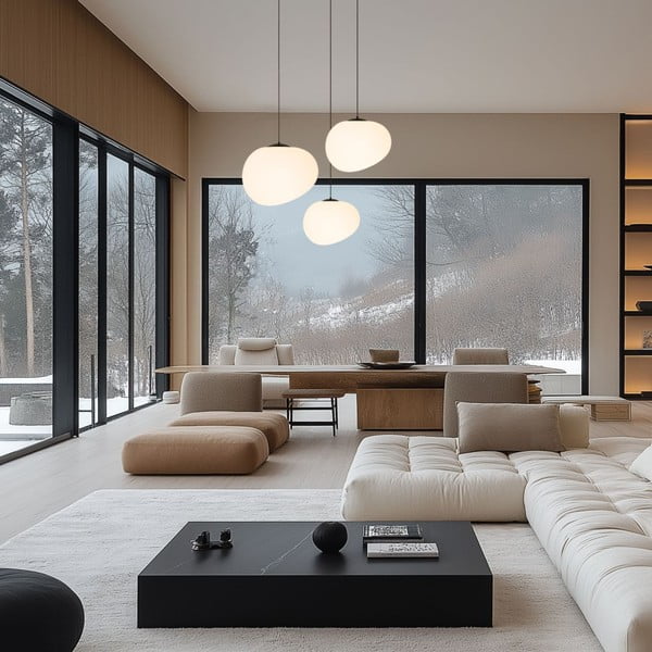 Juodos ir baltos spalvos kabantis šviestuvas ø 30 cm Stones – Candellux Lighting-image-1