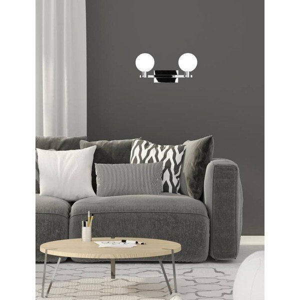 Sidabrinės spalvos lubinis šviestuvas su stikliniu gaubtu 15x33,5 cm Maldus - Candellux Lighting-image-1