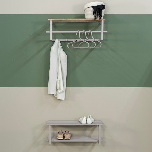 Natūralios spalvos/taupe spalvos iš metalo sieninė lentyna su lentyna 76 cm Marco – Spinder Design-image-1