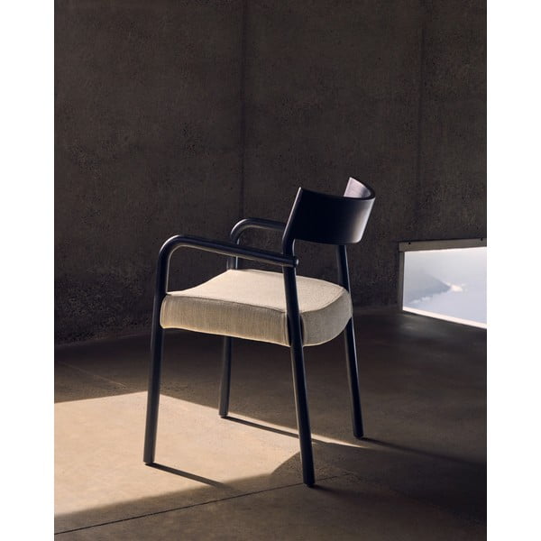 Juodos spalvos/smėlio spalvos valgomojo kėdė Falconera – Kave Home-image-1