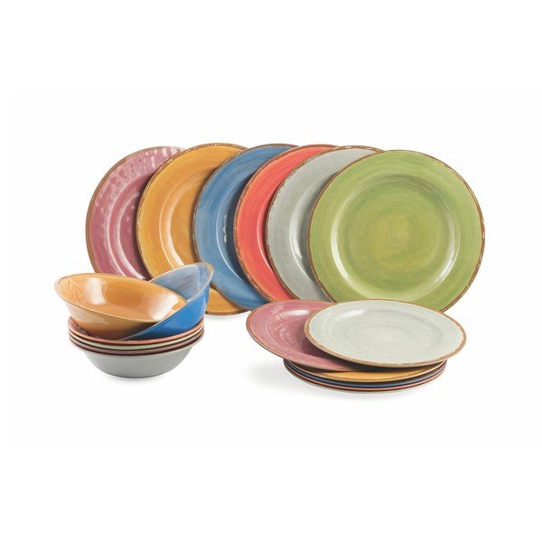 "Villa d'Este Lucia" 18 dalių spalvotų indų rinkinys-image-1