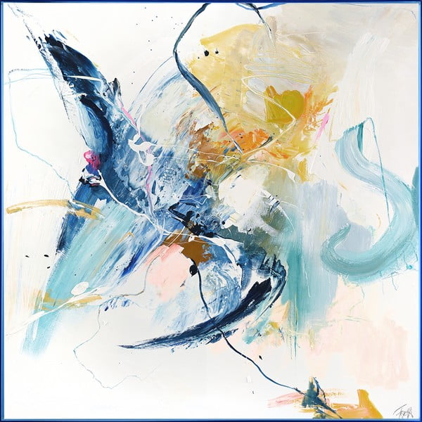 Paveikslas su rankomis dažytais elementais 102x102 cm Confidential Blue – Malerifabrikken