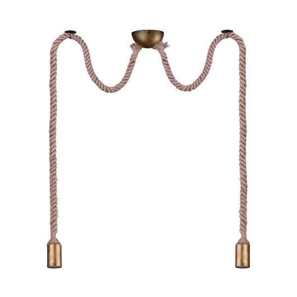 Žalvario spalvos kabantis šviestuvas ø 12 cm Rope – Trio-image-2