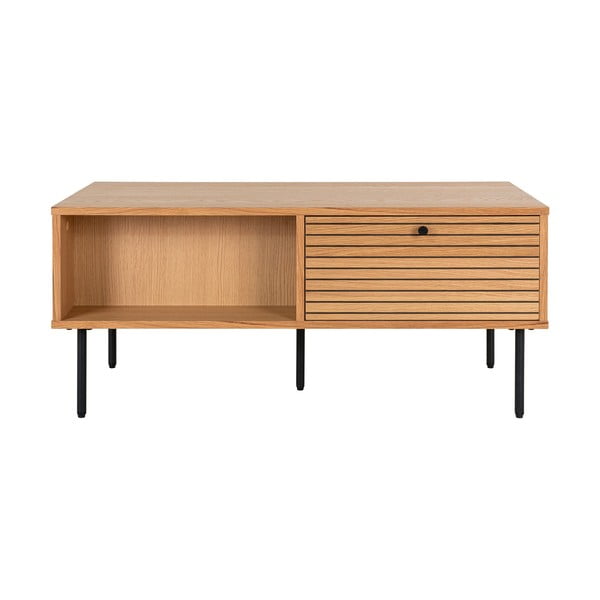 Kavos staliukas natūralios spalvos su ąžuolo dekoro stalviršiu 50x100 cm Kyoto – House Nordic