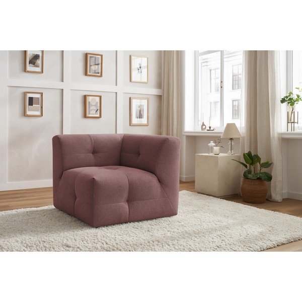 Tamsiai rožinės spalvos sofos modulis Kleber - Bobochic Paris-image-4