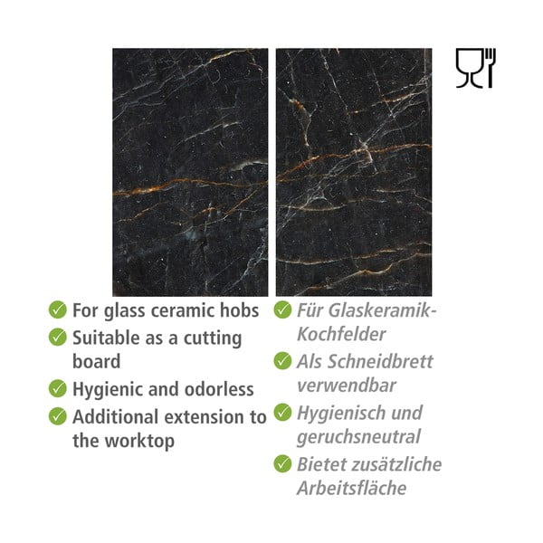 Viryklės dangčiai iš grūdinto stiklo, 2 vnt., 52x30 cm Marble - Allstar-image-3